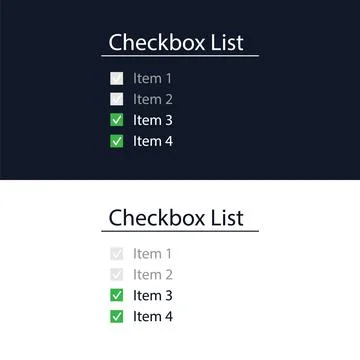 A checkbox form for the website. User interface for the website and application Illustrazione stock