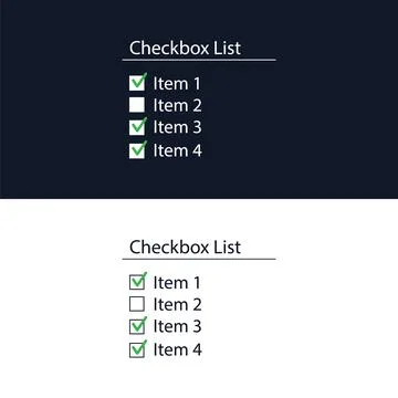 A checkbox form for the website. User interface for the website and application 스톡 일러스트