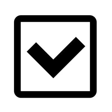 Checkbox icon in black and white. Vector. Stock Illustration