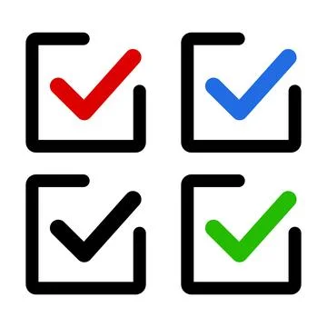 Checkbox icon set. Confirmation and authentication. Vectors. Illustrazione stock