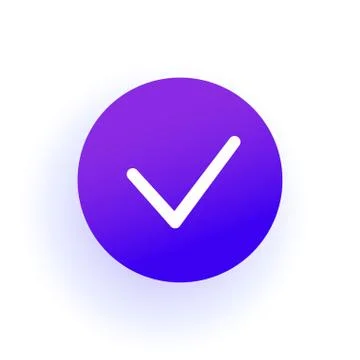 Checkbox icon. Thin Checkmark. Purple gradient Stock Illustration