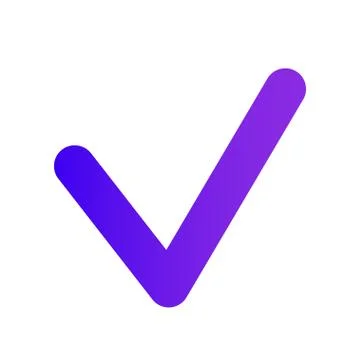 Checkbox icon. Thin Checkmark. Purple gradient Stock Illustration