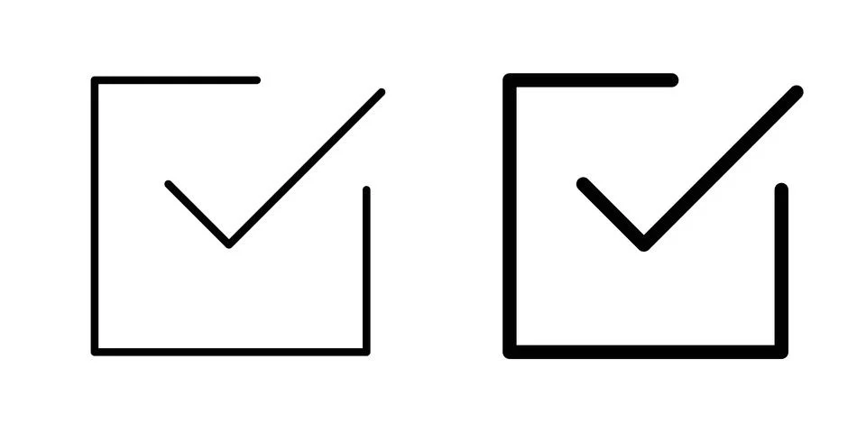 Checkbox icon vector concepts, line and silhouette style Stock Illustration