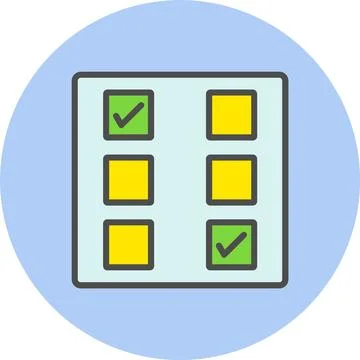 Checkbox Line Filled Circle Icon Stock Illustration