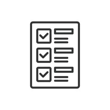 Checkbox list, icon in line design. Checkbox, list, task, checklist, tick, mark Stockillustratie