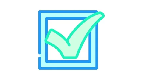 Checkbox mark color icon animation Stock Footage 327266480