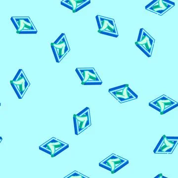 Checkbox mark isometric icon seamless pattern イラスト素材