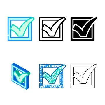 Checkbox mark styleset color icon vector Stock Illustration