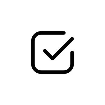 Checkbox or mark line vector icon. Accept button. Approved or success sign... Stock Illustration