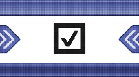 Checkbox on a pixel screen. Seamless. Video stock 52705535