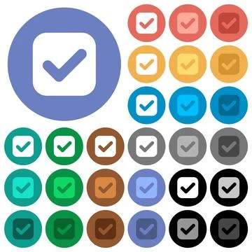 Checkbox solid round flat multi colored icons イラスト素材