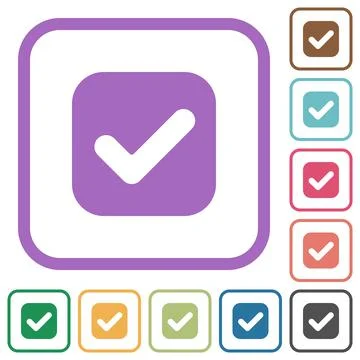 Checkbox solid simple icons Stock Illustration