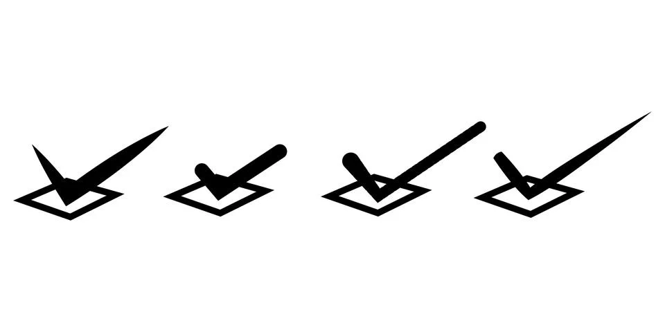 Checkbox with tick marks icon set Stock Illustration