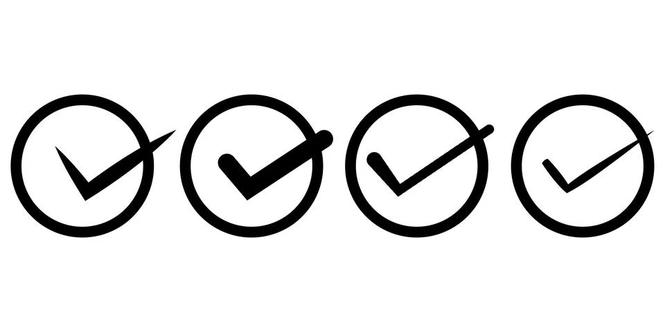 Checkbox with tick marks icon set Stock Illustration