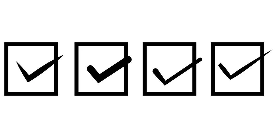 Checkbox with tick marks icon set Stock Illustration