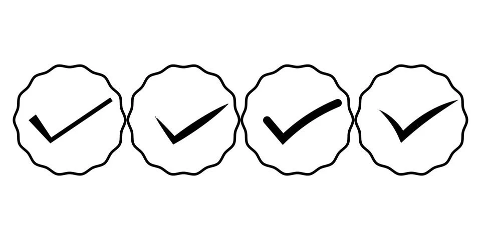 Checkbox with tick marks icon set Stock Illustration