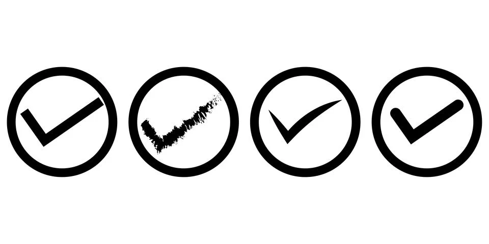 Checkbox with tick marks icon set Stock Illustration