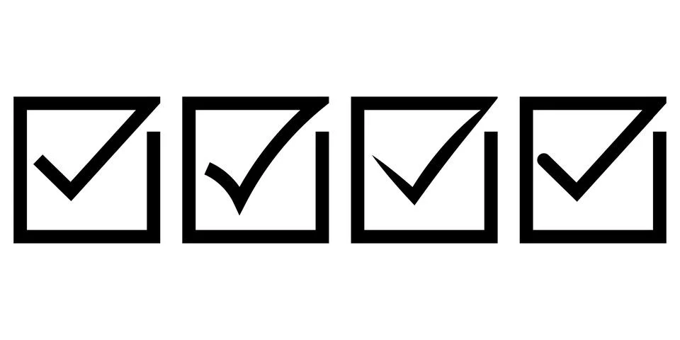 Checkbox with tick marks icon set Stock Illustration