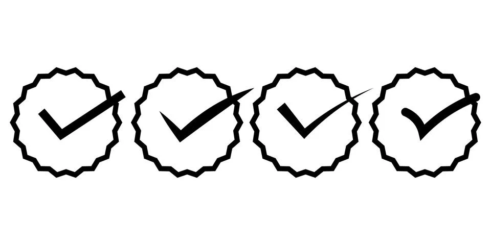 Checkbox with tick marks icon set Stock Illustration
