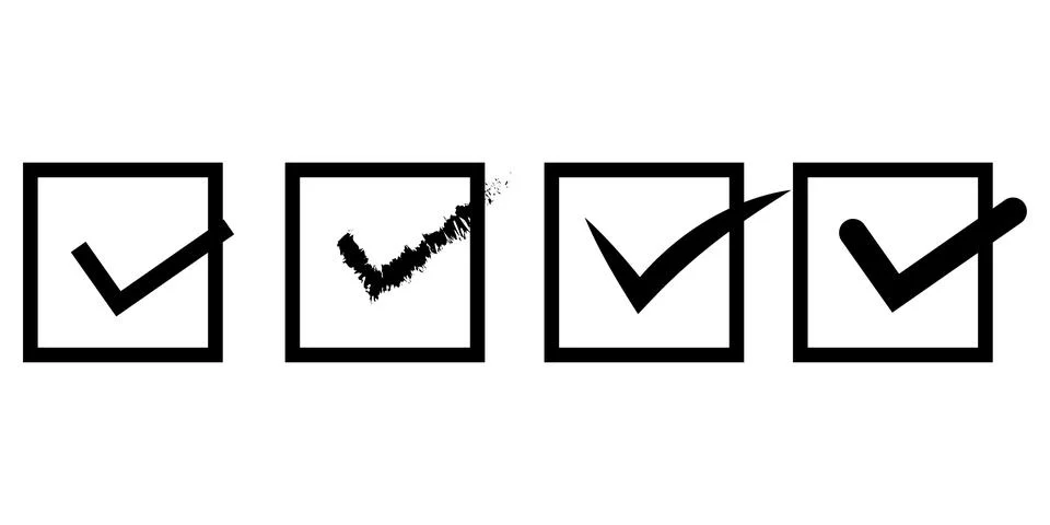 Checkbox with tick marks icon set Stock Illustration
