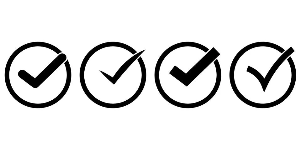 Checkbox with tick marks icon set Stock Illustration