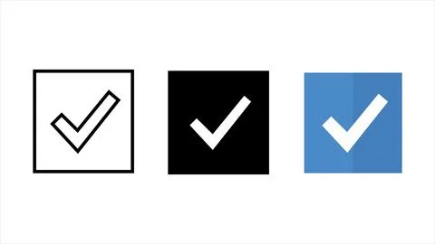 Checkbox tick select icon set Stock Illustration