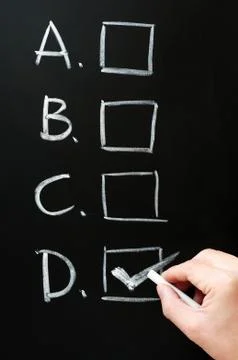 Checkboxes on blackboard Stock Photos