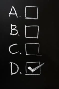 Checkboxes on blackboard Stock Photos
