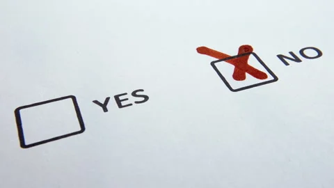 Checkboxes Yes and No, answer is No Stock Footage 91087734