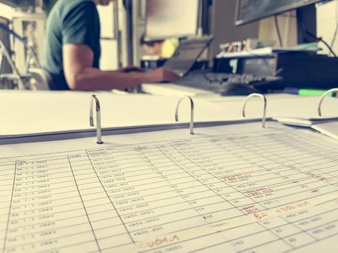 Checked and remarked documentation. Stock Photos