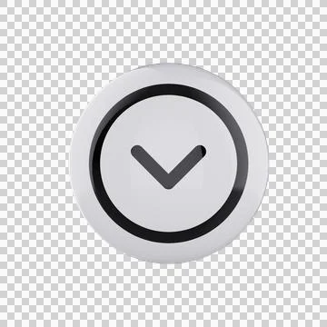 Checked Black Icon on Glossy Rounded Button – Transparent Background Stock Illustration