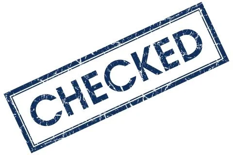 Checked blue square stamp Stock Illustration