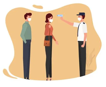 Checked Body Temperature Stock Illustration