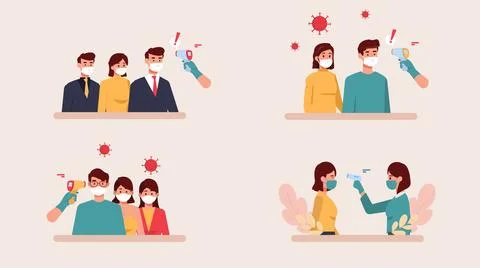 Checked Body Temperature Stock Illustration