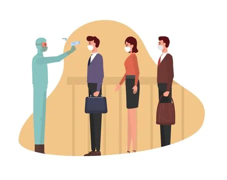 Checked Body Temperature Stock Illustration