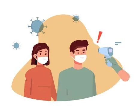 Checked Body Temperature Stock Illustration