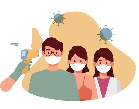 Checked Body Temperature Illustrazione stock