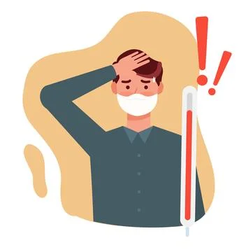 Checked Body Temperature Stock Illustration