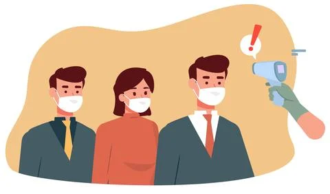 Checked Body Temperature Stock Illustration