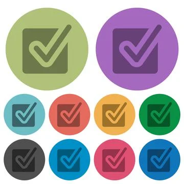 Checked box solid color darker flat icons イラスト素材