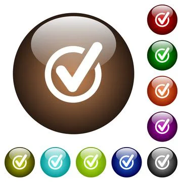 Checked data color glass buttons Stock Illustration