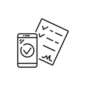 Checked document for car share service linear icon イラスト素材