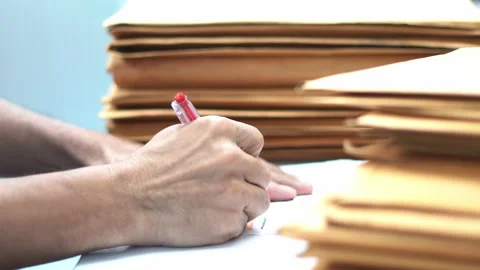 Checked the document envelope brown Stock Footage 136350774