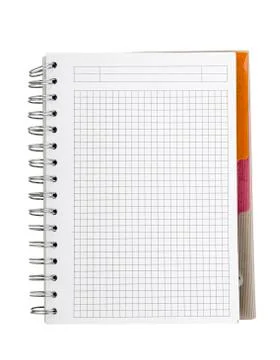 Checked empty note book with ring binder Stock Photos