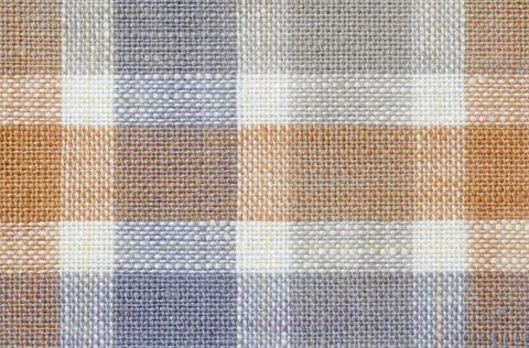 Checked fabric pattern texture Close up seamless checked brown and purple ... Stock Photos