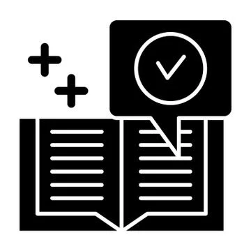Checked notebook solid icon. Verified notes vector illustration isolated on イラスト素材