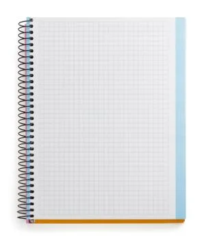 Checked notebook  on white Stock Photos