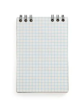 Checked notebook  on white Stock Photos