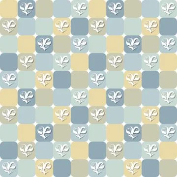 Checked pattern with hearts Illustrazione stock