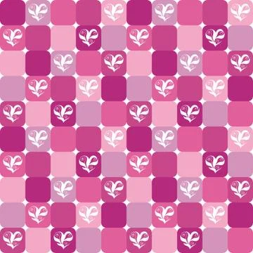 Checked pattern with hearts Stock-Illustration